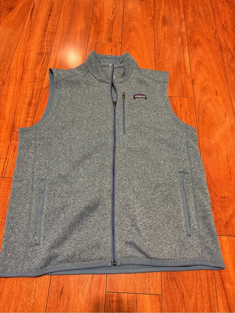 Patagonia Men's Heathered Slate Blue Full-Zip Fleece Vest